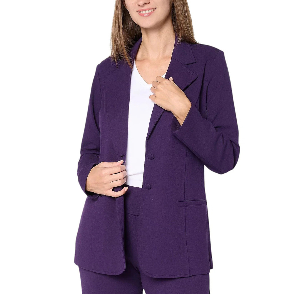 Brandis Dress Out Loud Confidence Crepe Blazer Blackberry Wine - Regular